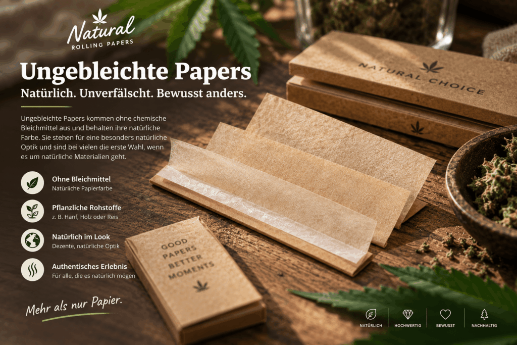 Ungebleichte Papers mit natürlicher Papierfarbe